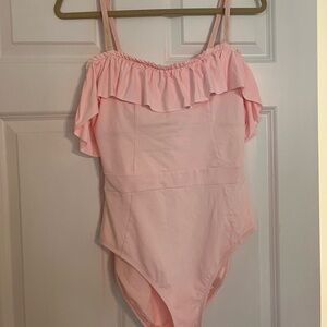 Bleu Rod Beattie Pale Pink Ruffle One-Piece Swimsuit